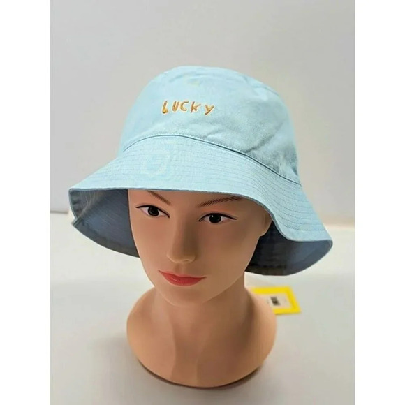 Kerri Rosenthal Women's Cotton Bucket Hat in Smiley Saltwater O/S (MSRP $128) - Picture 7 of 7